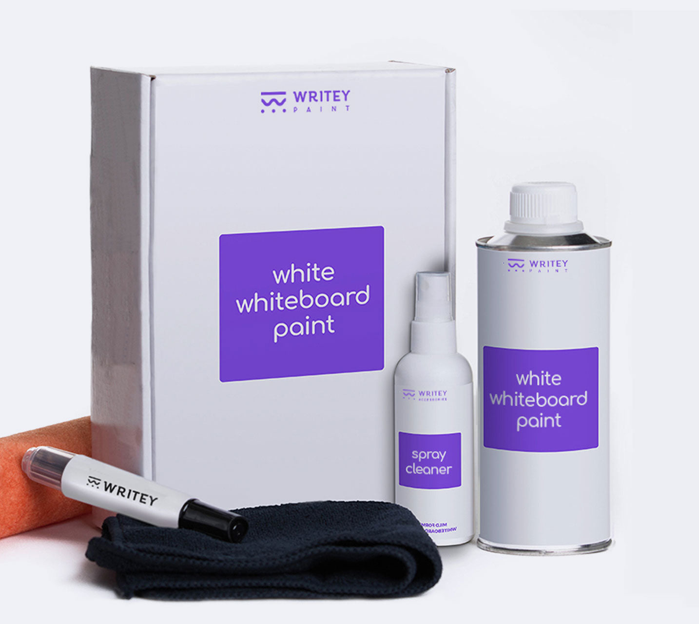 Whiteboard Paint | 1-Part Dry Erase Paint | Clear & White Coats, White / 200 Sq ft